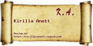 Kirilla Anett névjegykártya
